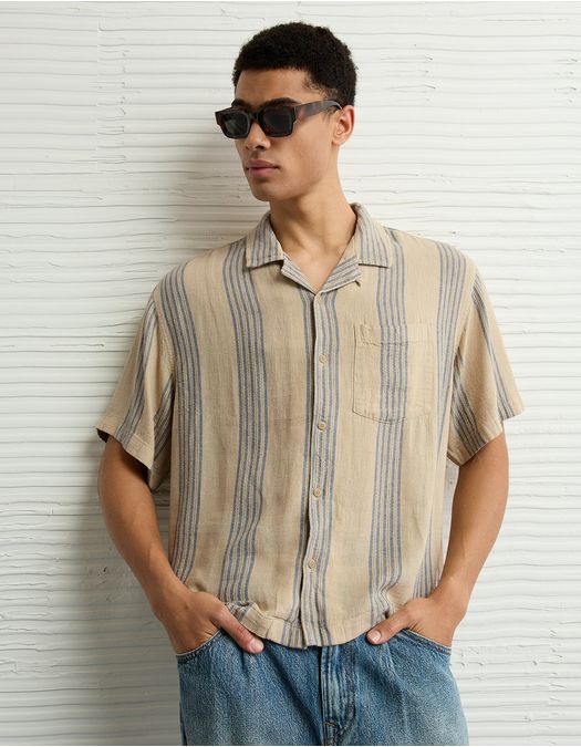 Camisa a Rayas de Lino Ae