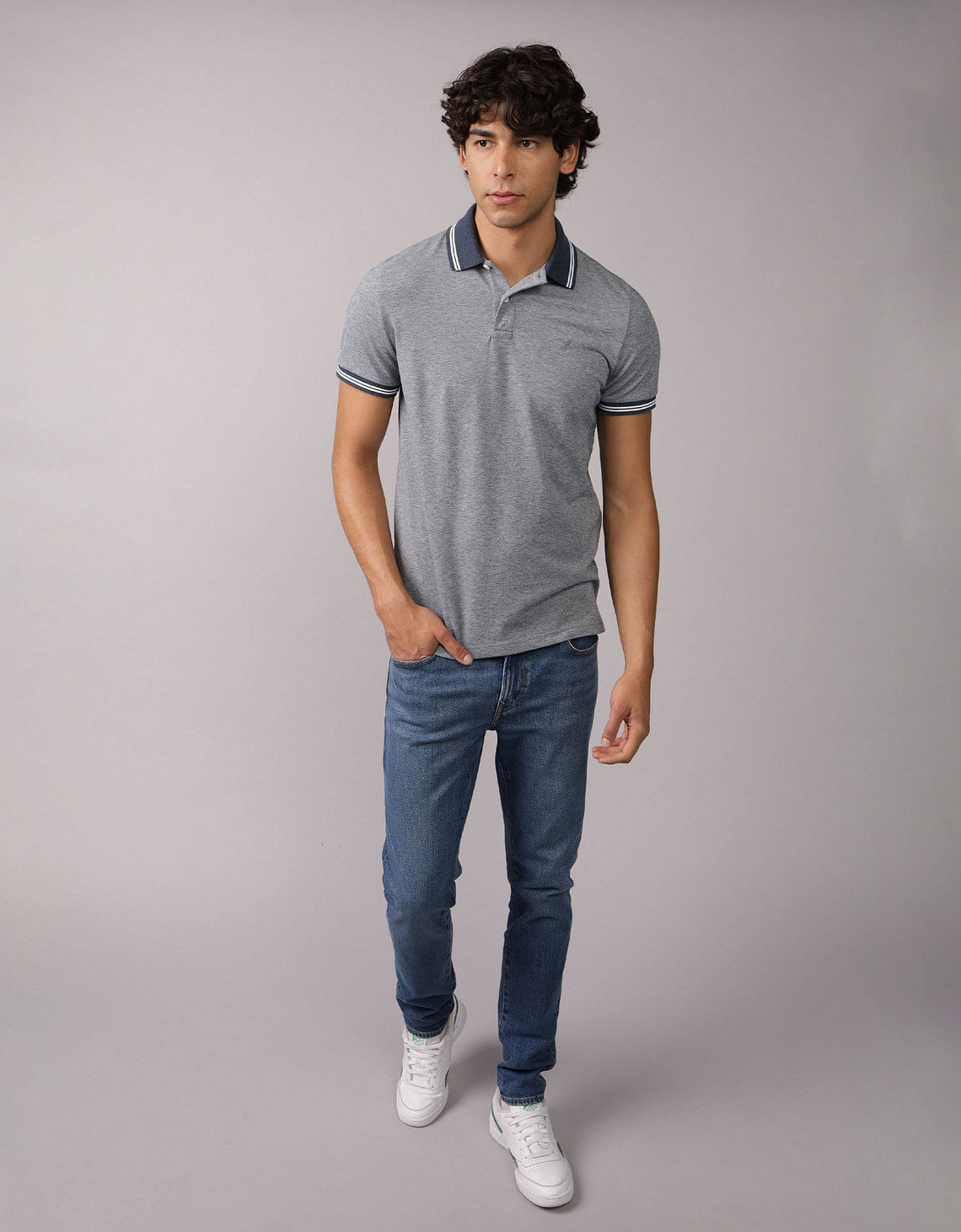 Camiseta Polo de Pique Slim Fit Ae