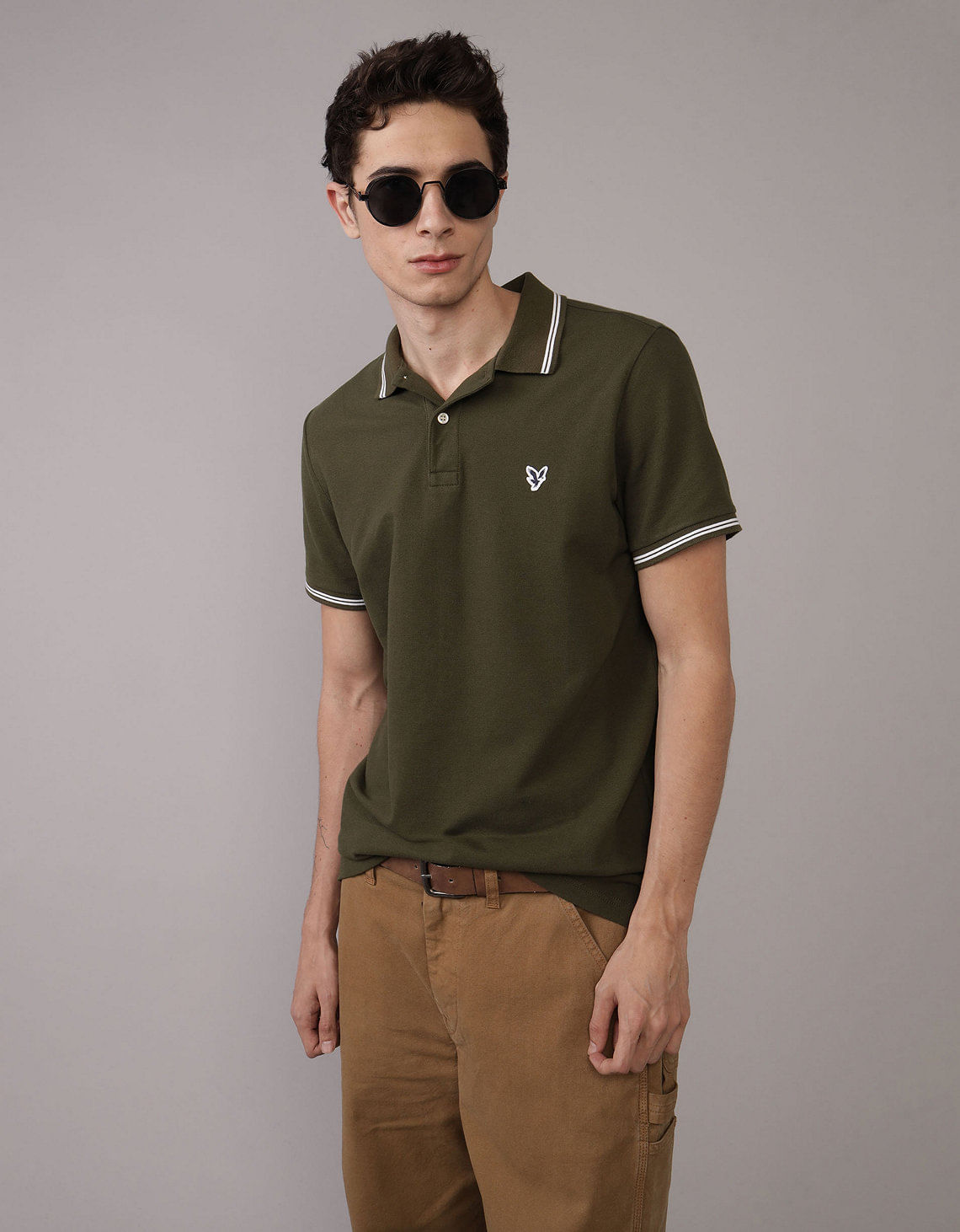 Camiseta Polo de Pique Slim Fit Ae
