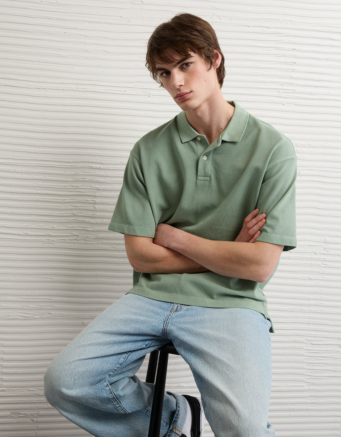 Camiseta Tipo Polo Boxy Ae