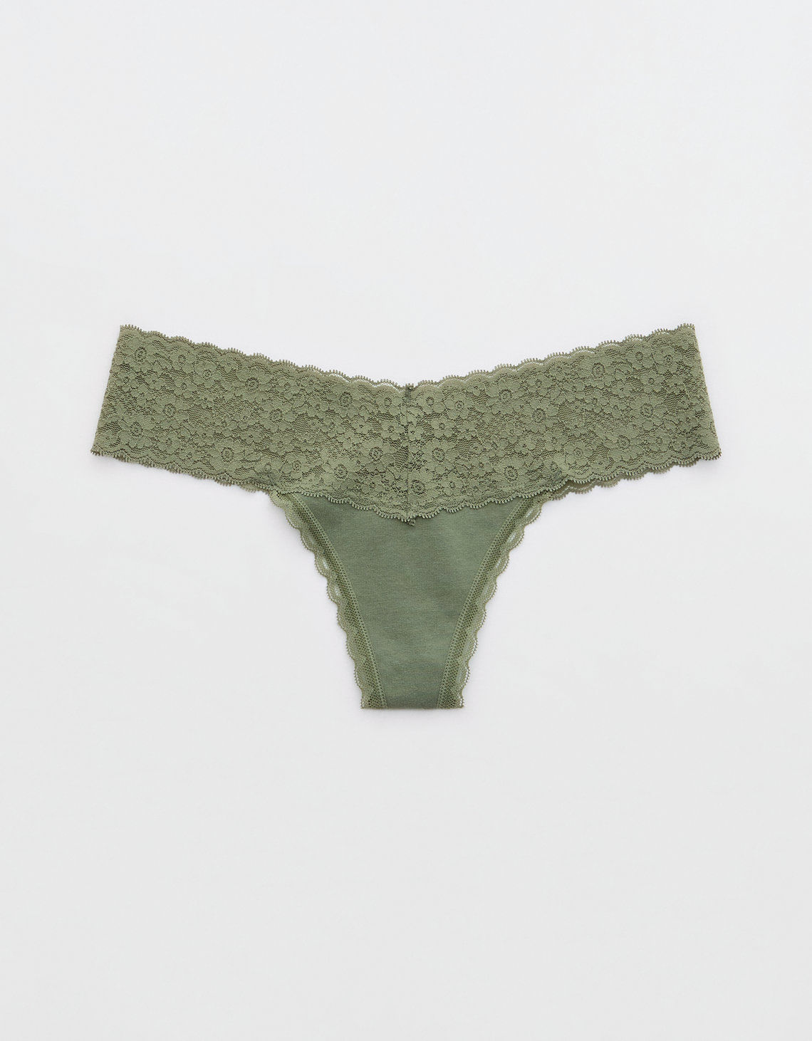 Thong Superchill de encaje en Algodón By Aerie