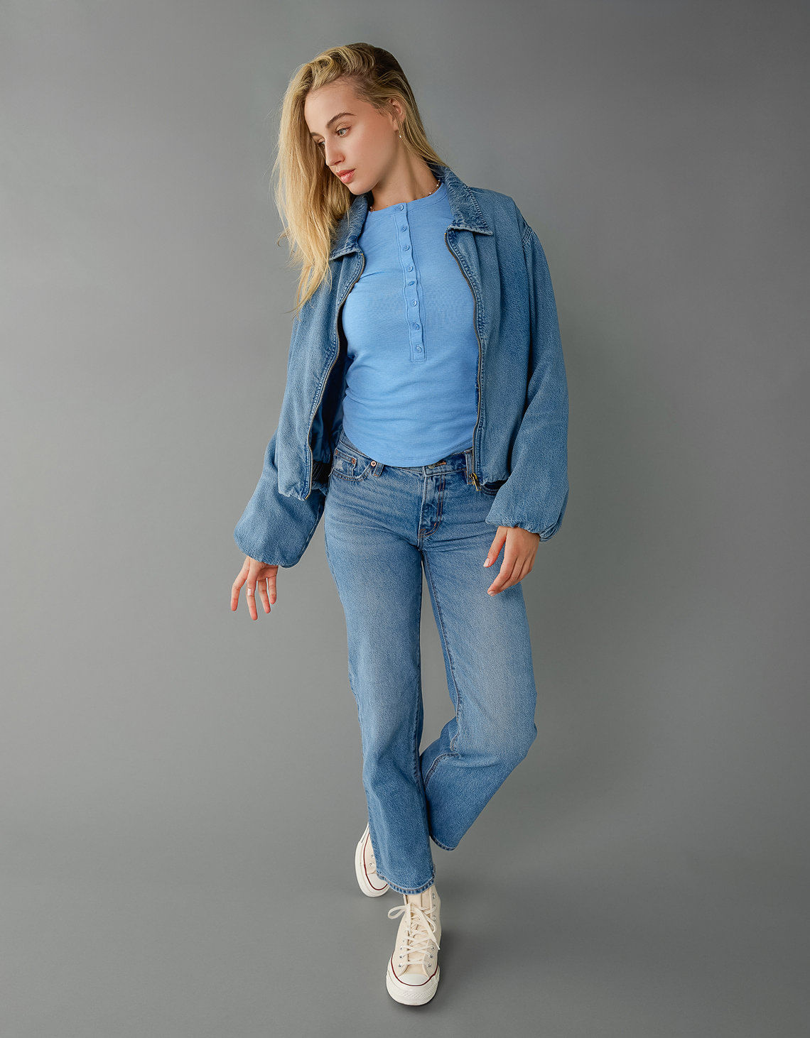 Chaqueta Denim Bomber de Burbujas Ae