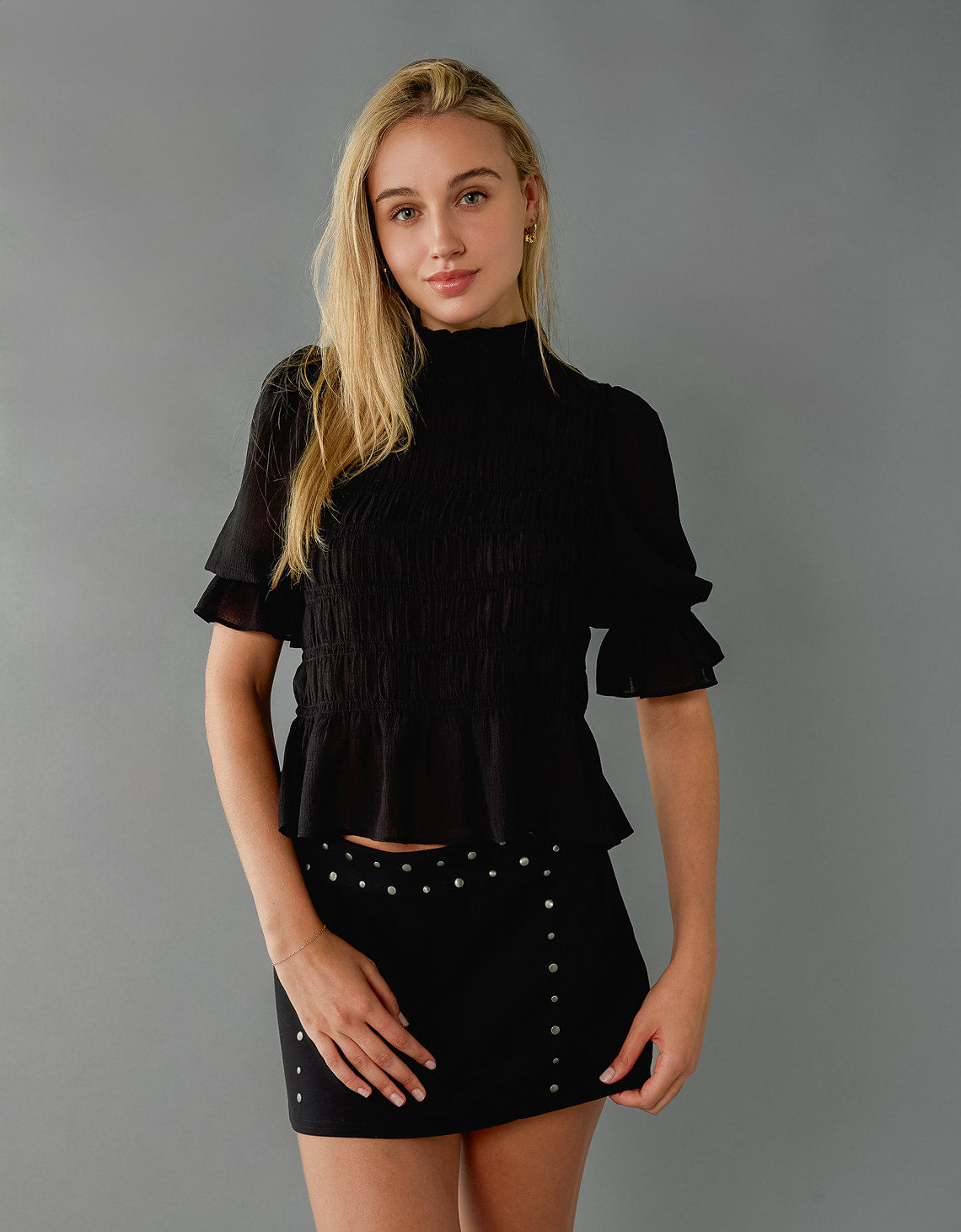 Falda Pantalón de Punto con Tachuelas Ae