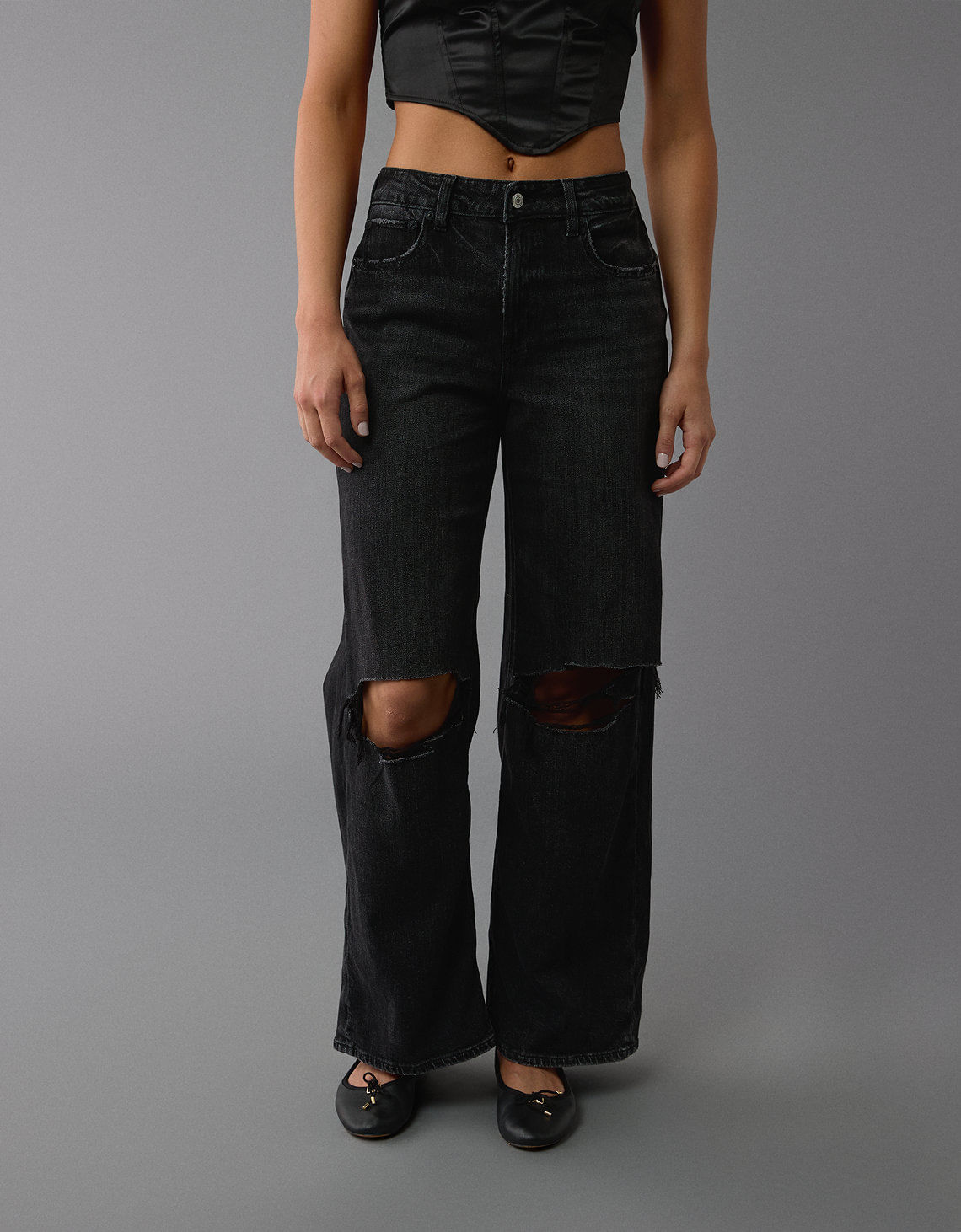Jean Baggy Wide Leg de Tiro Alto Ae
