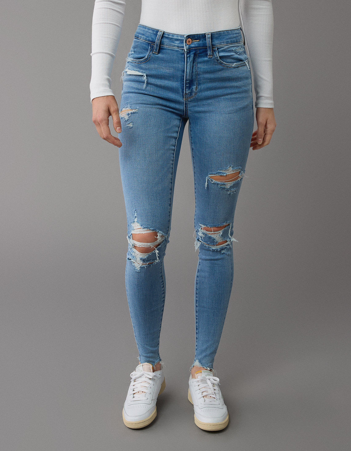 Jegging Tiro Alto con Rotos Ae