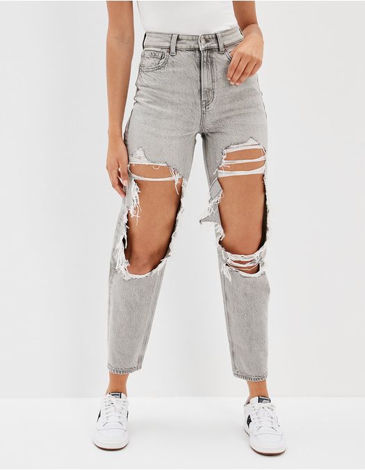 Mom Straight Jean AE con rotos