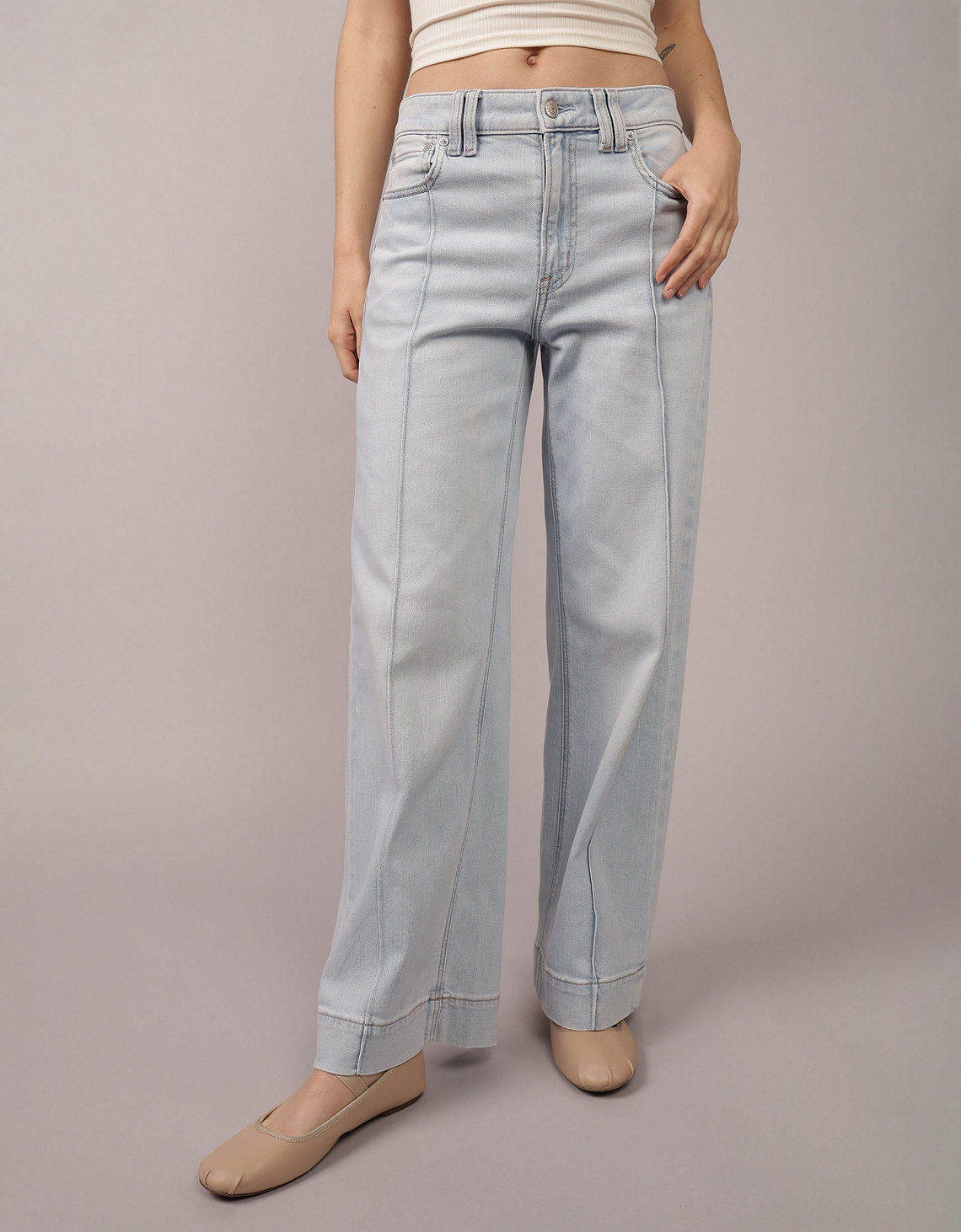 Jean Baggy Wide Leg Tiro Alto Ae