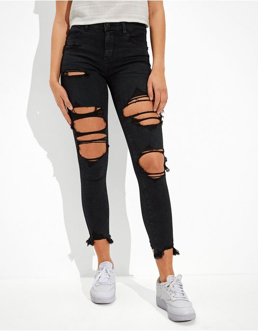 Jegging AE Forever Soft con rotos de tiro alto crop