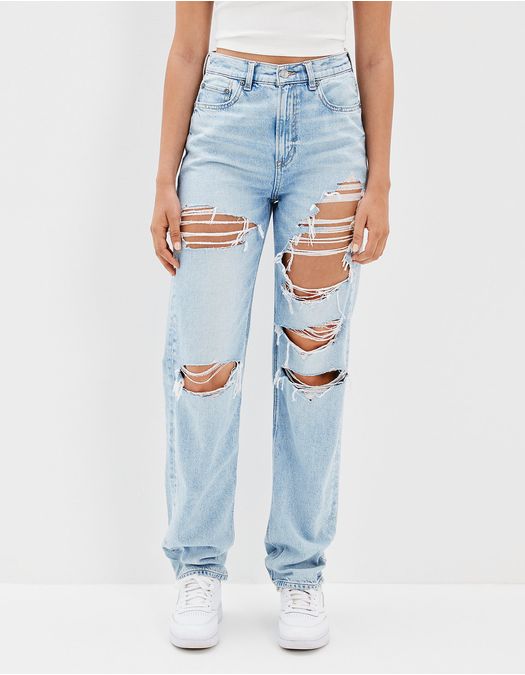 Pantalón AE Baggy de cintura ancha con rasgaduras