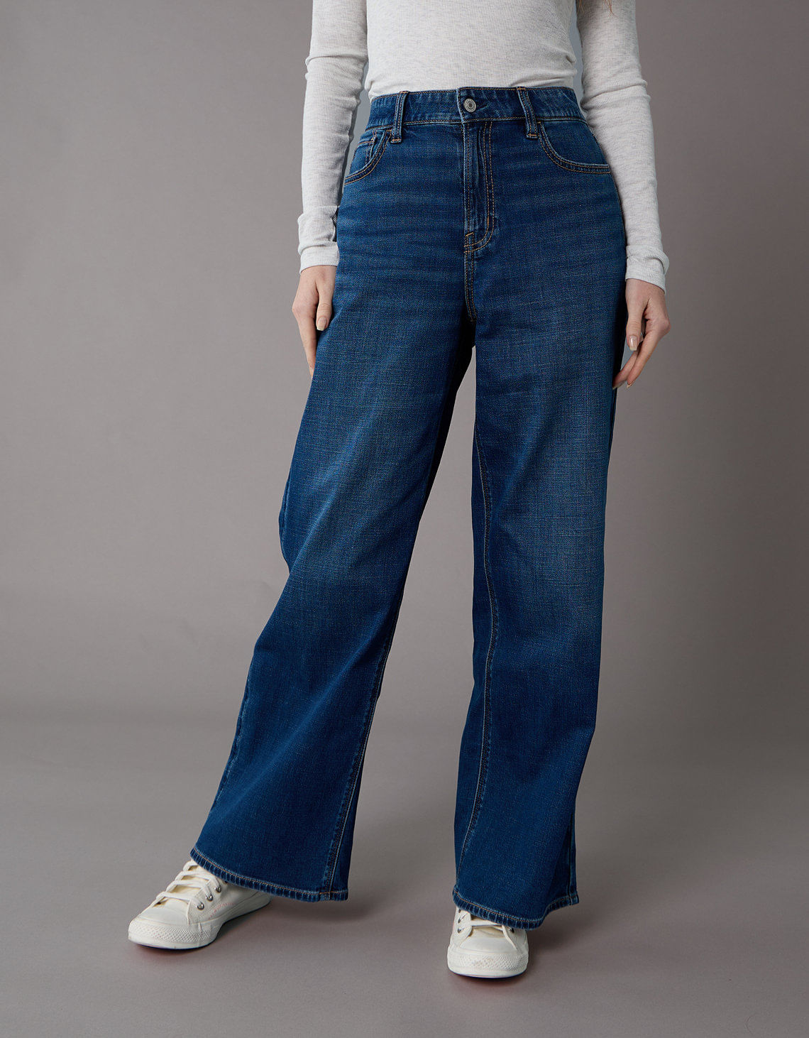 Jean Baggy Wide-Leg de Tiro Alto Ae