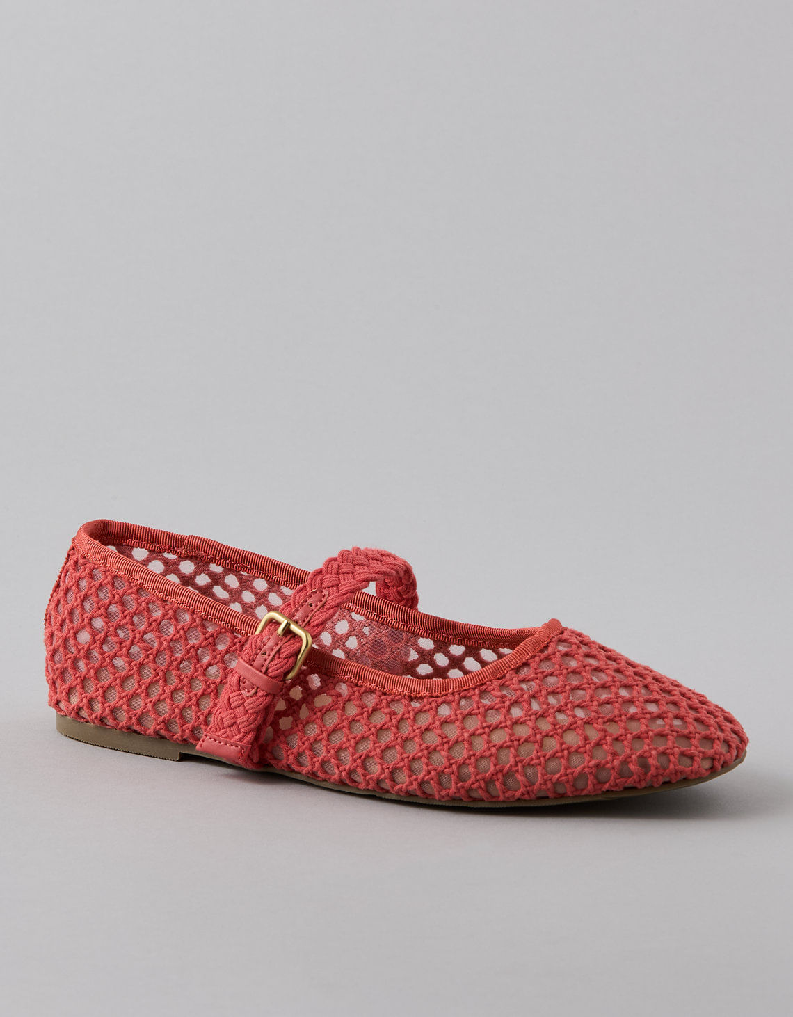 Zapato tipo bailarina en crochet Ae