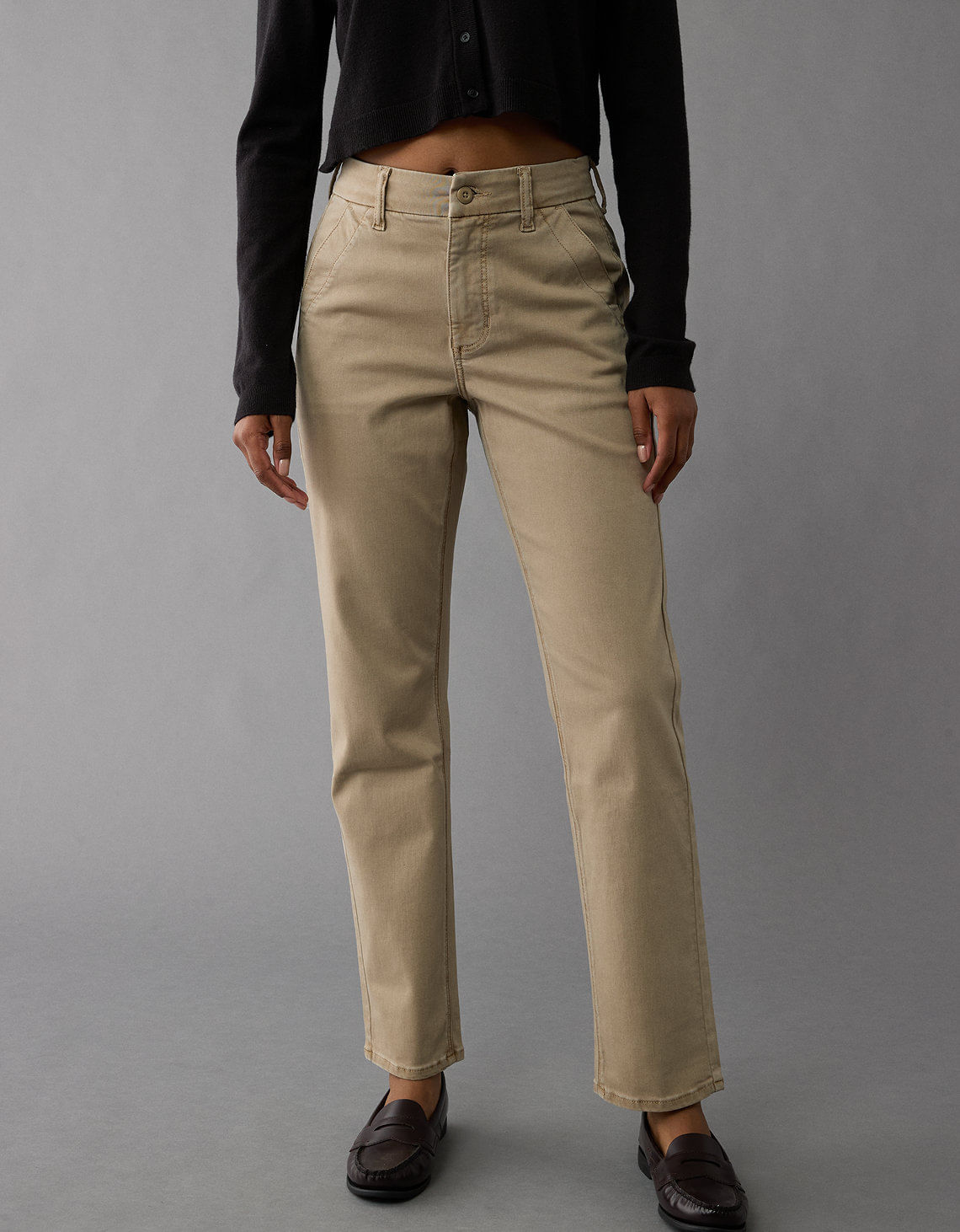 Pantalón Straight de Tiro Alto para Mujer