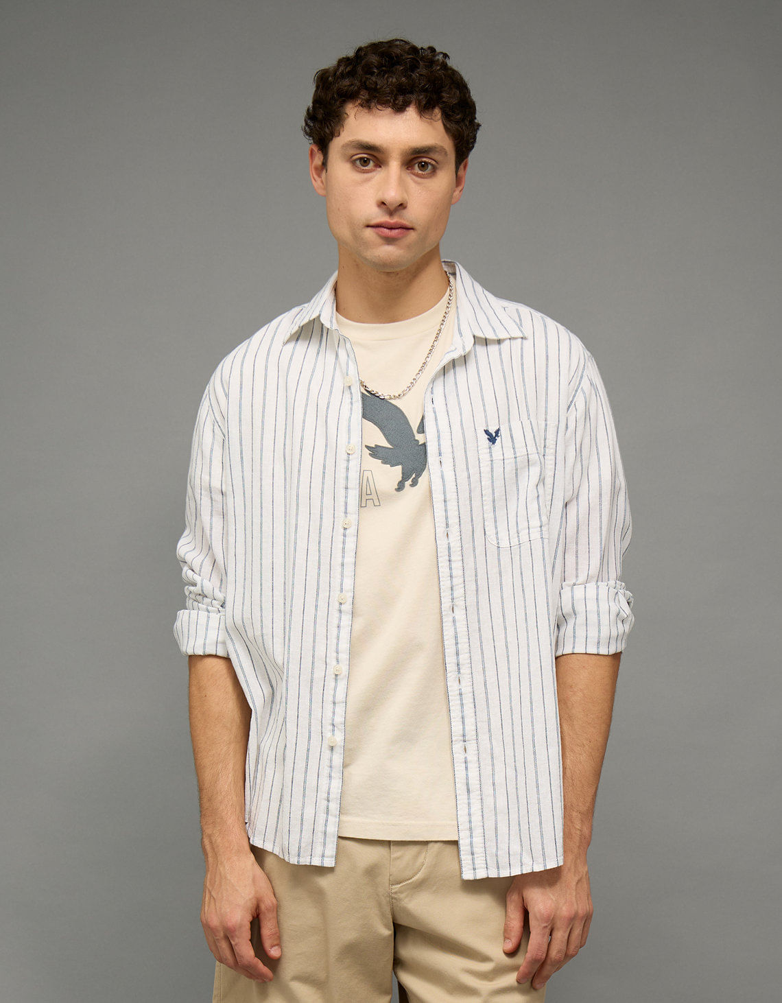 Camisa de Lino con Botones Ae