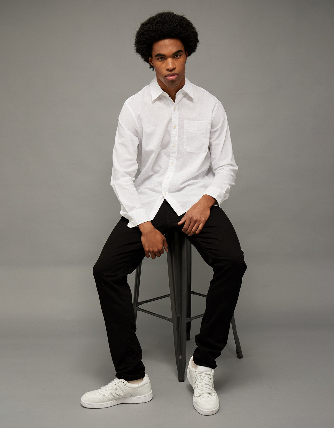Camisa de Lino con Botones Ae