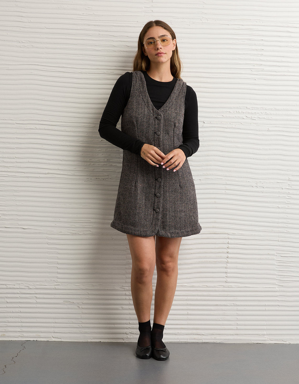 Vestido Mini con Botones al Frente Ae