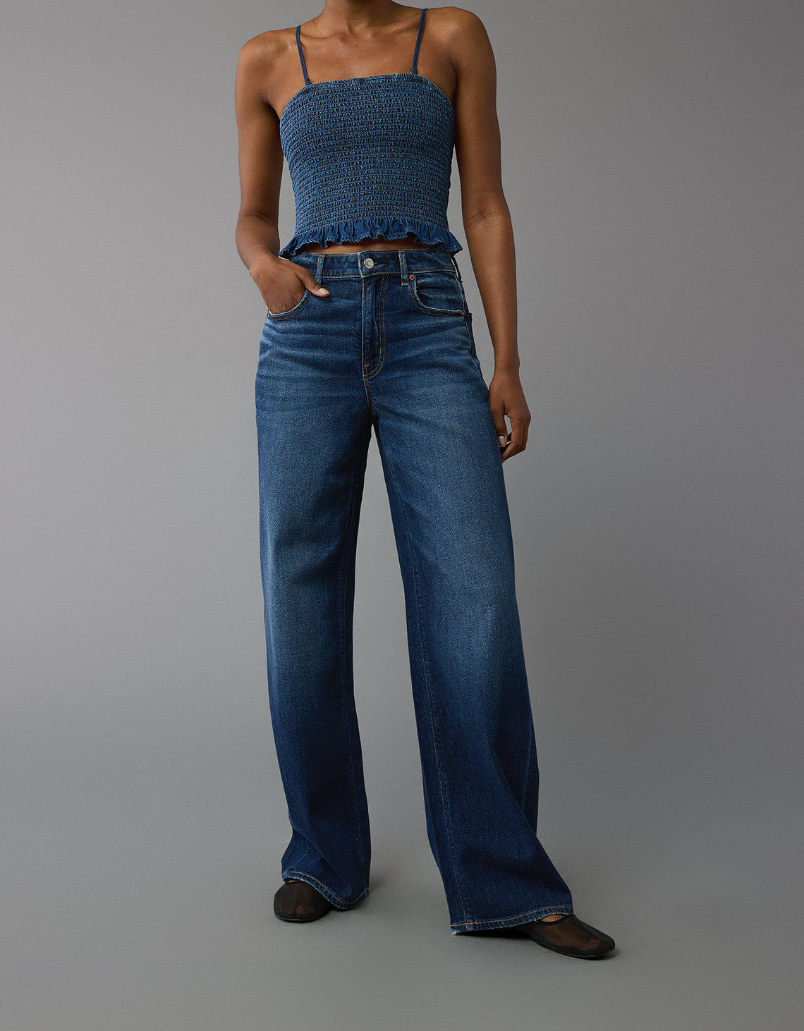 Jean Baggy Wide Leg de Tiro Alto Ae