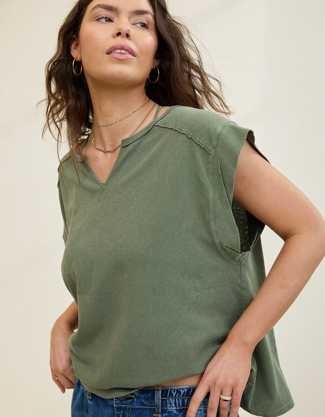 Camiseta cuello Redondo Aerie