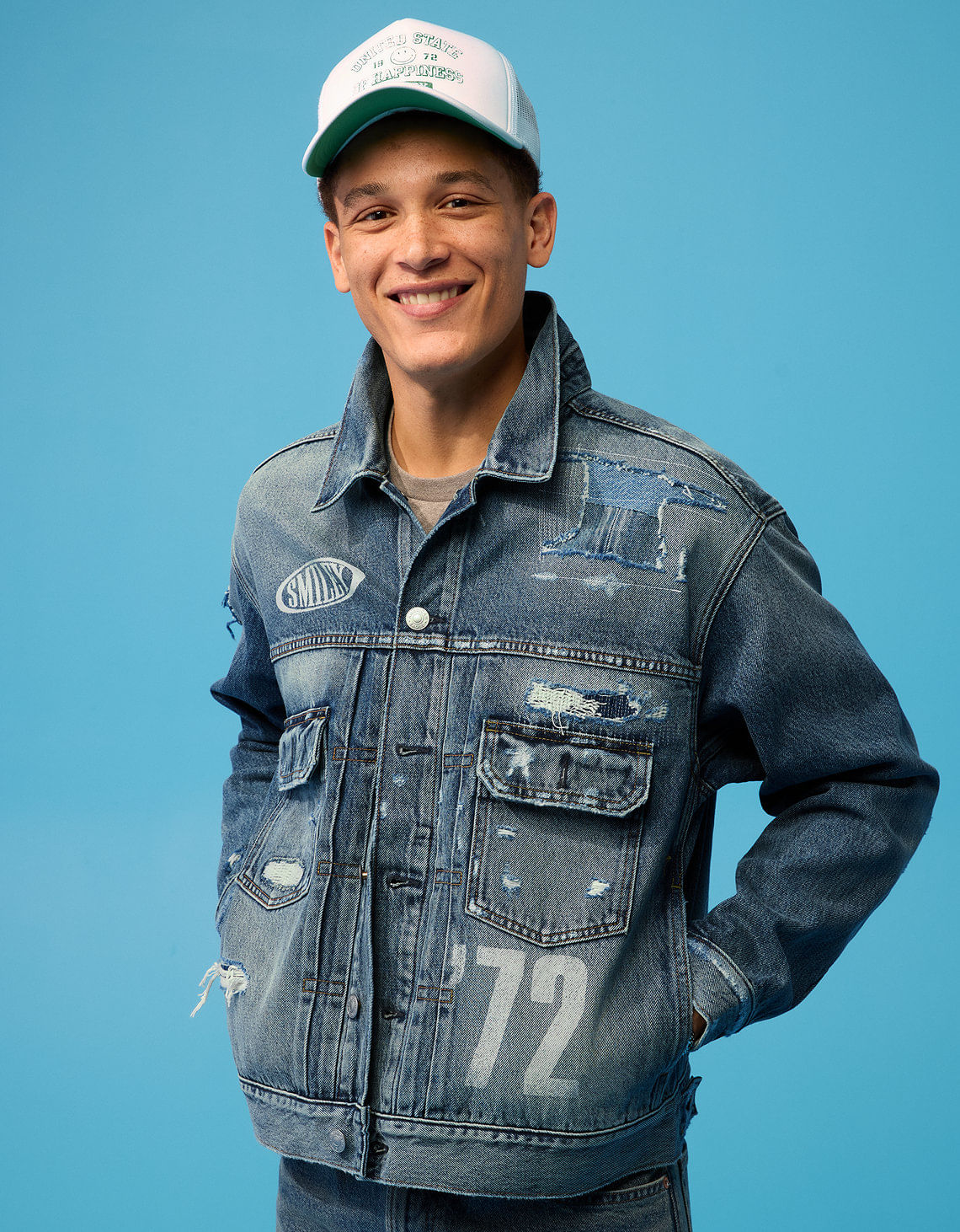 Chaqueta en denim Smiley Ae