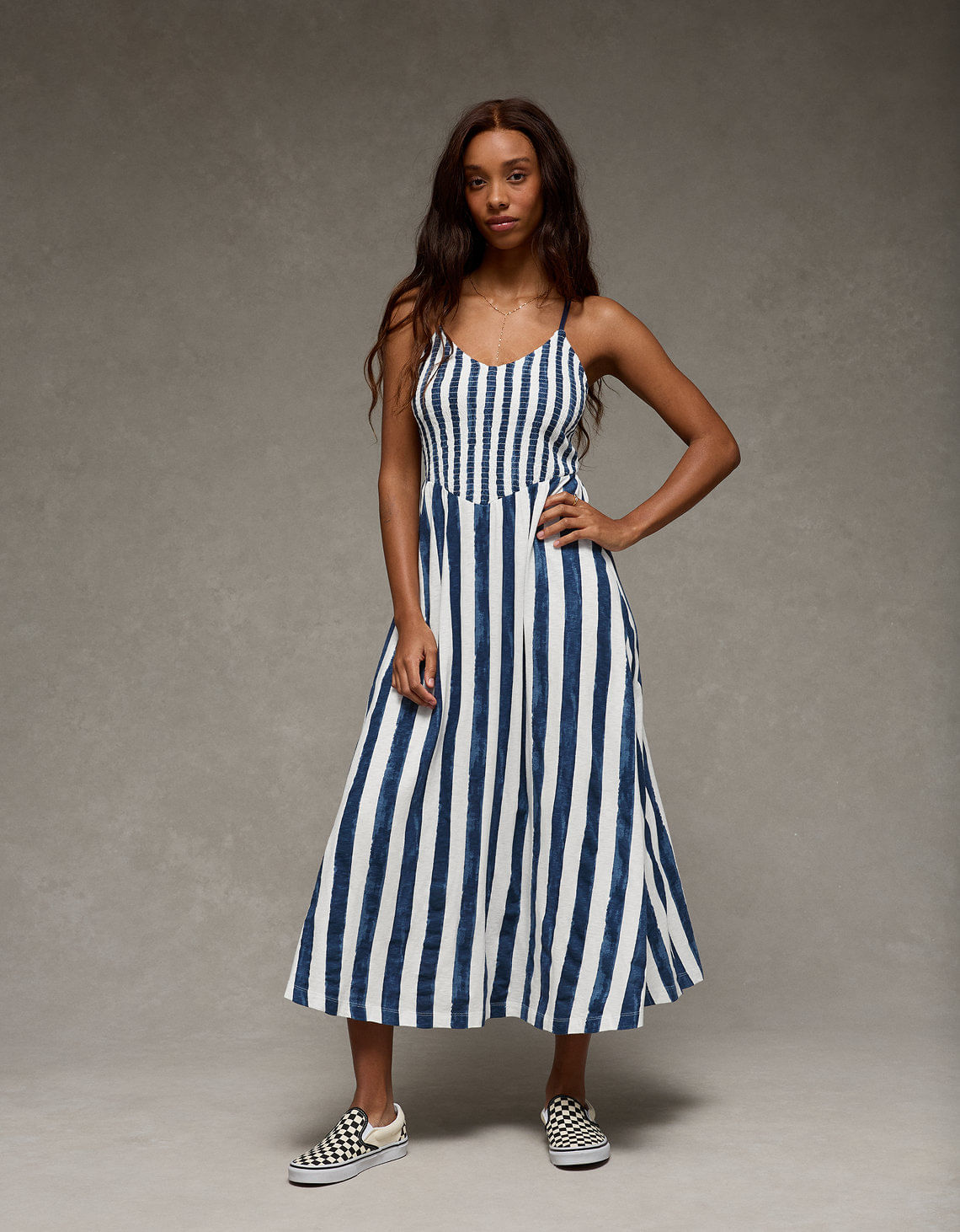 Vestido maxi fruncido Sunchaser Ae