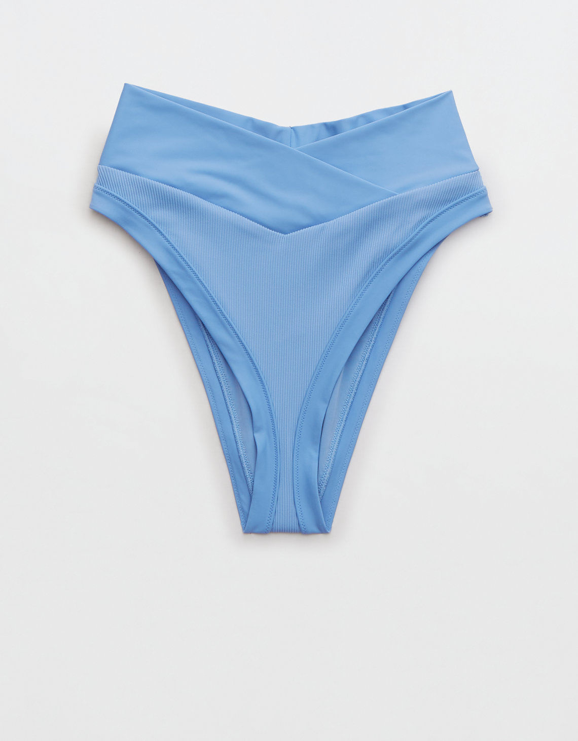 Calzón de bikini Aerie de corte alto y acanalado