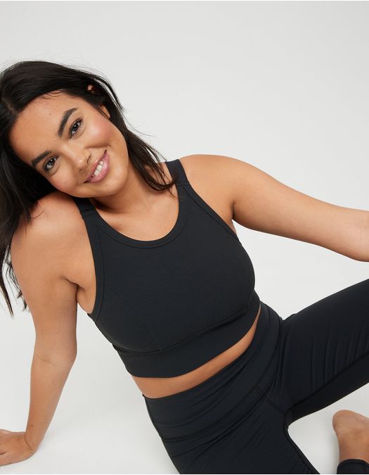 Bra deportivo Offline by Aerie acanalado de cuello alto