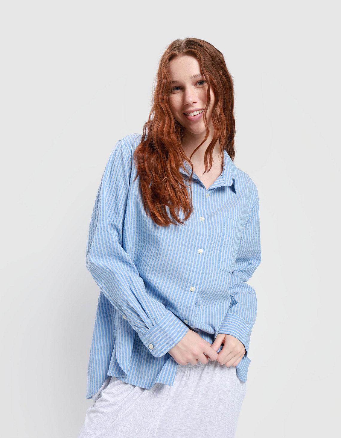 Camisa Aerie Seersucker Pj-to-party