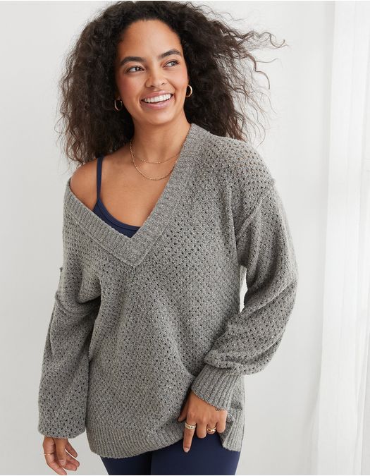 Suéter Ae Oversized cuello V