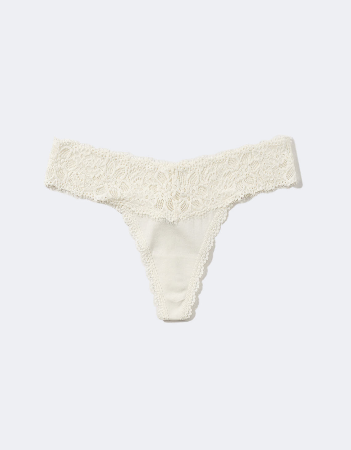 Tanga Aerie en algodón con encaje deshilado
