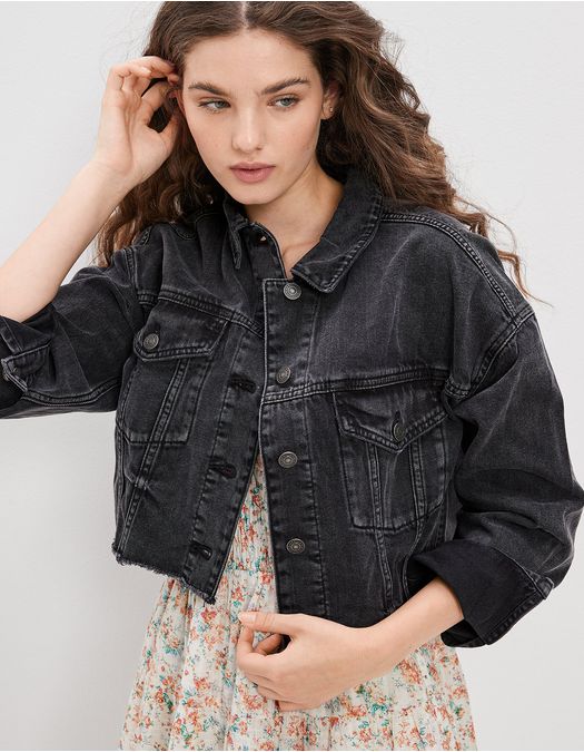 Chaqueta Demin Ae corta con lavado negro
