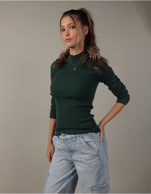 Sweater AE en tejido de punto cuello alto