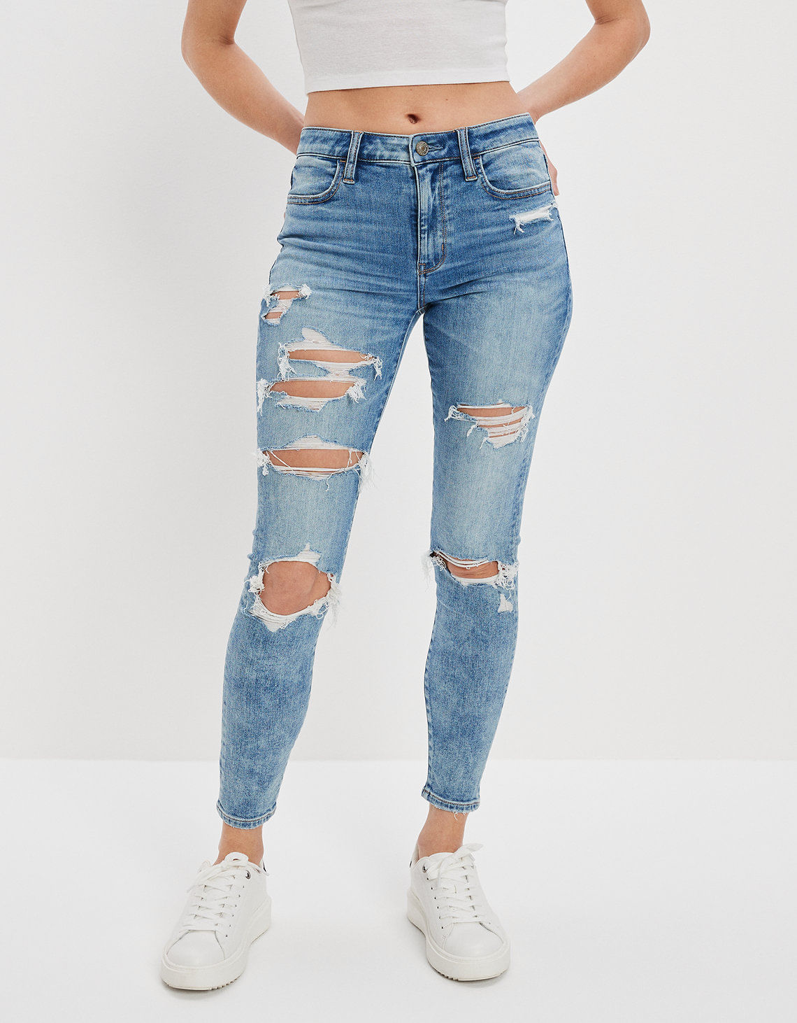Jegging AE Ne(x)t Level con rotos de tiro alto crop