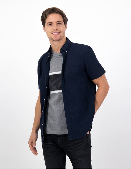 Camiseta AE Oxford con botones de manga corta
