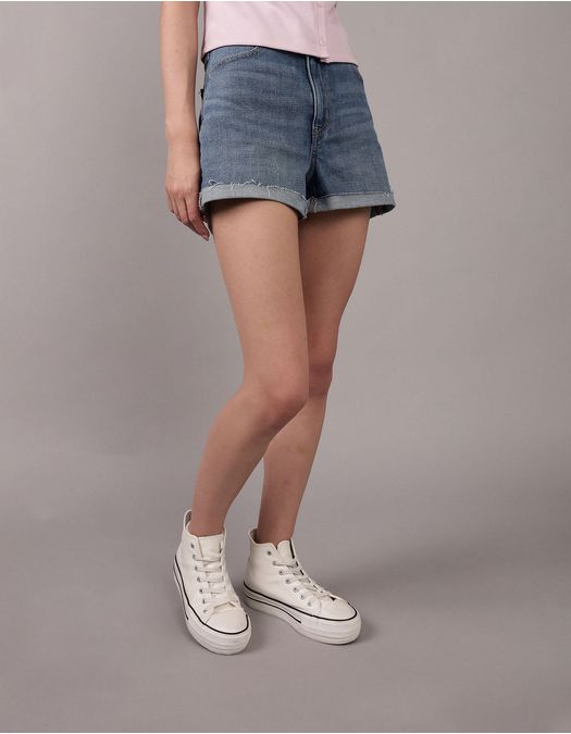 Short de mamá de mezclilla elástica Ae