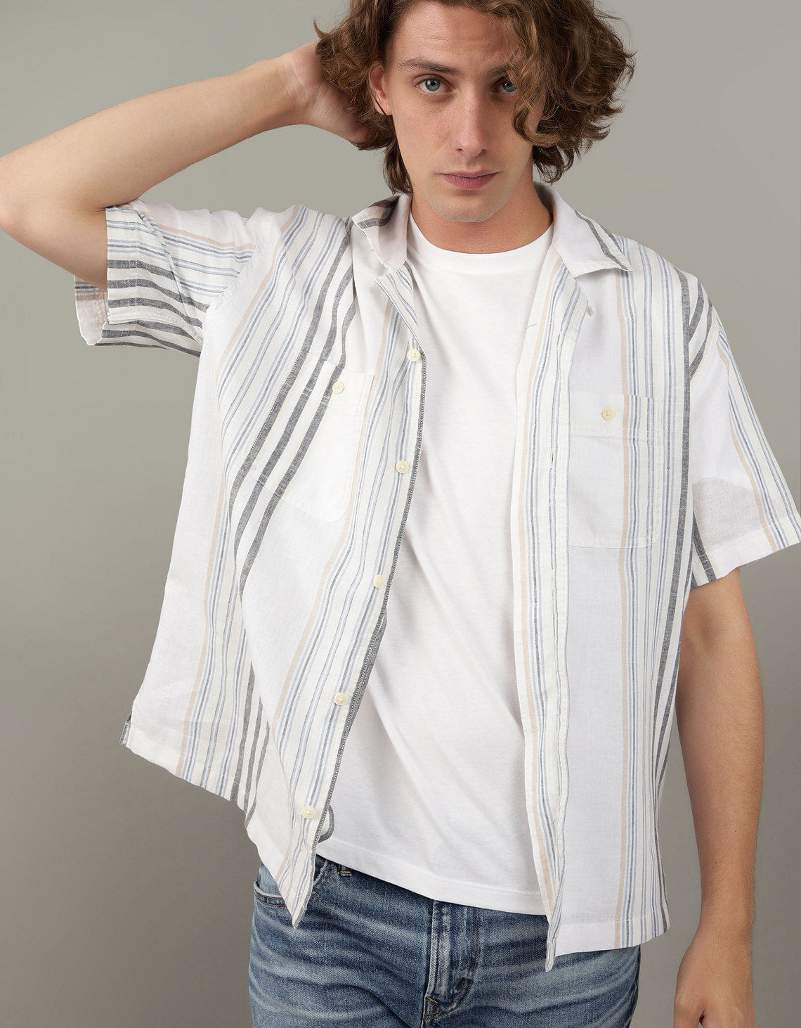 Camisa manga corta Ae con rayas
