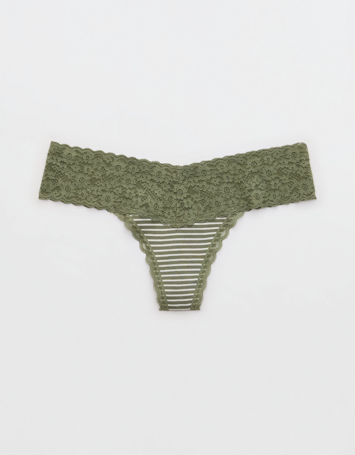 Tanga Aerie en algodón con detalles en encaje