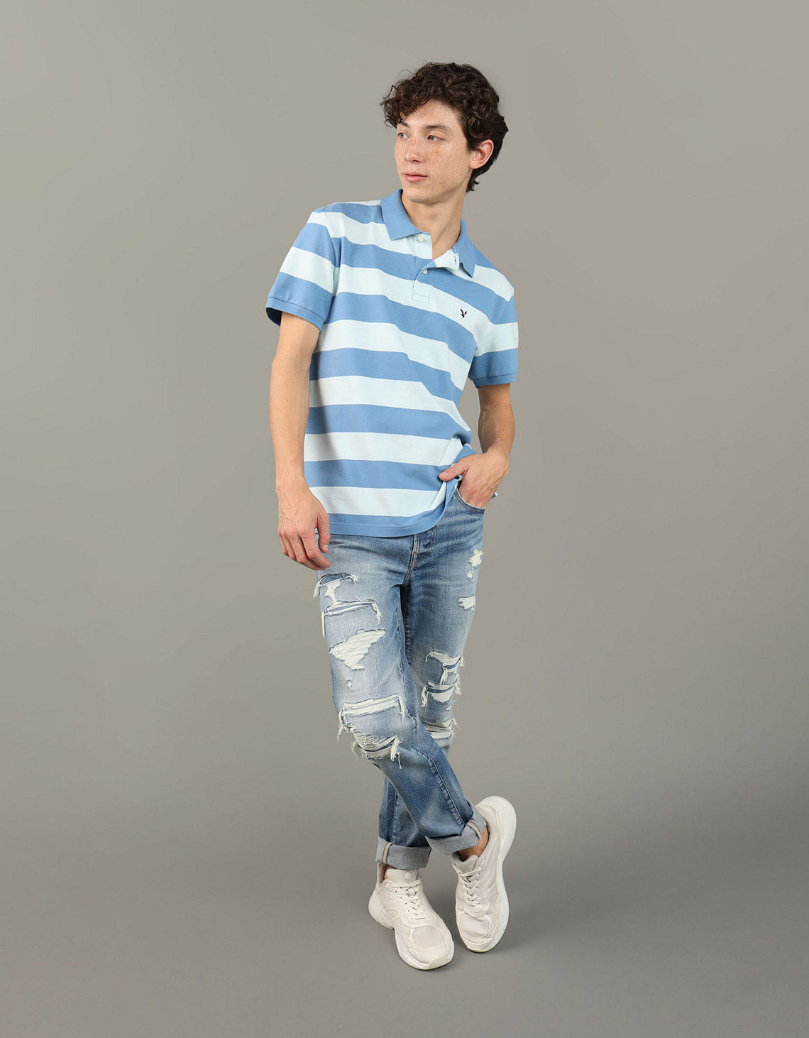 Camiseta Polo Ae de rayas