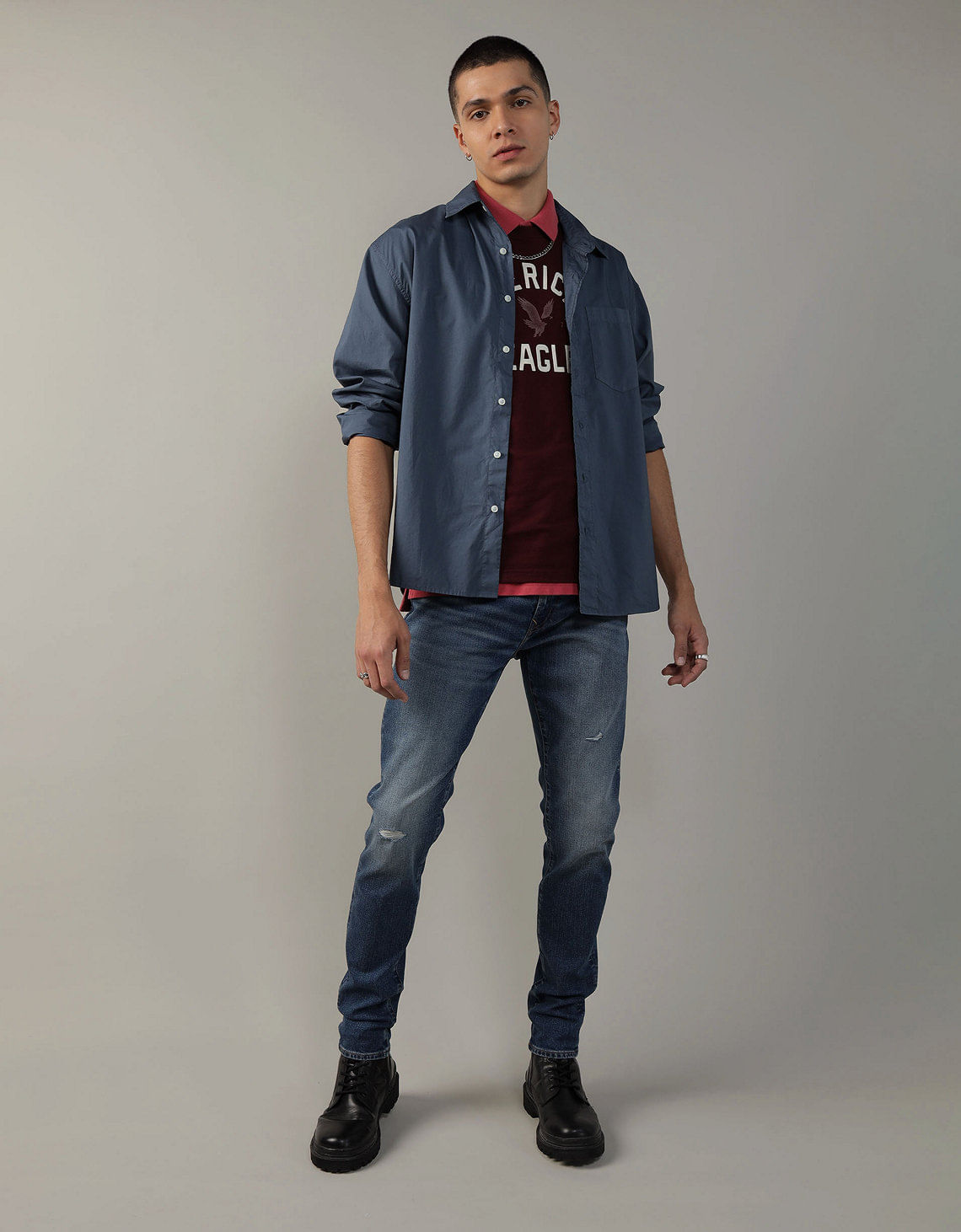 Camisa Ae Oxford con botones