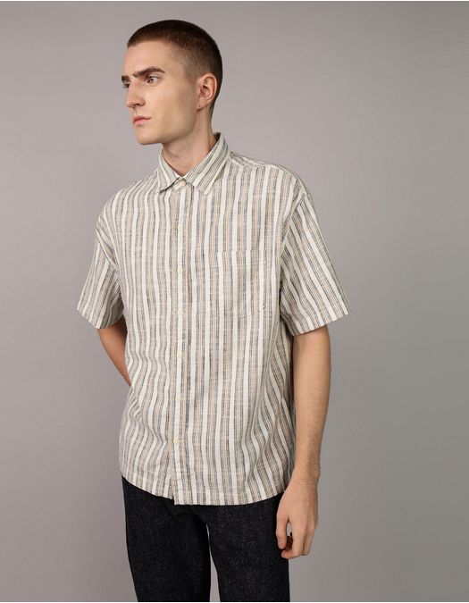 Camisa Manga Corta de rayas Hombre AE