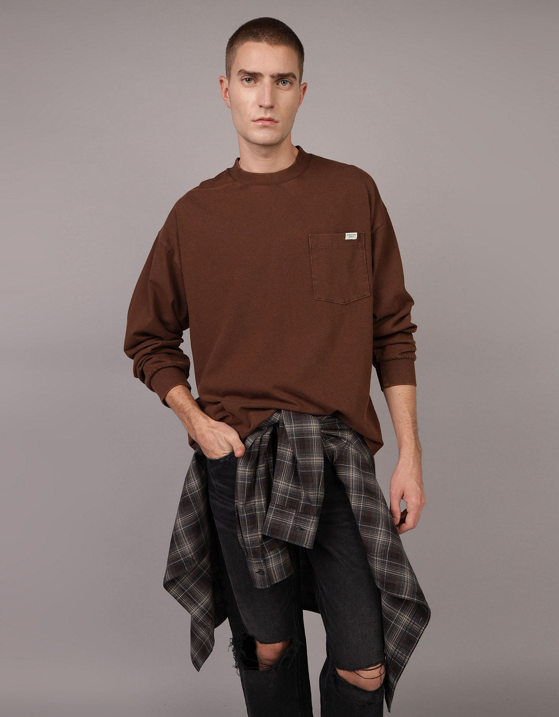 Camiseta Oversized Manga Larga Hombre AE