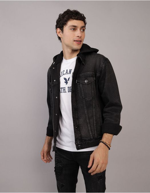 Chaqueta en Denim con capucha Hombre AE