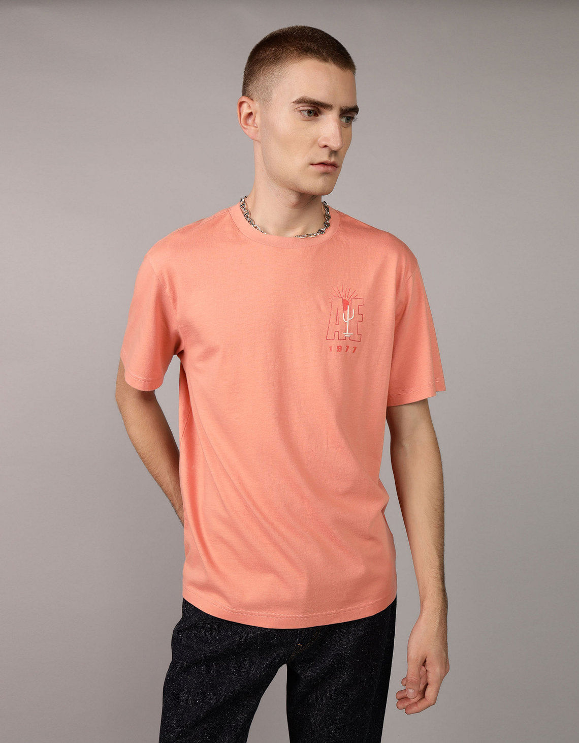 Camiseta con Gráfico Manga Corta Hombre AE