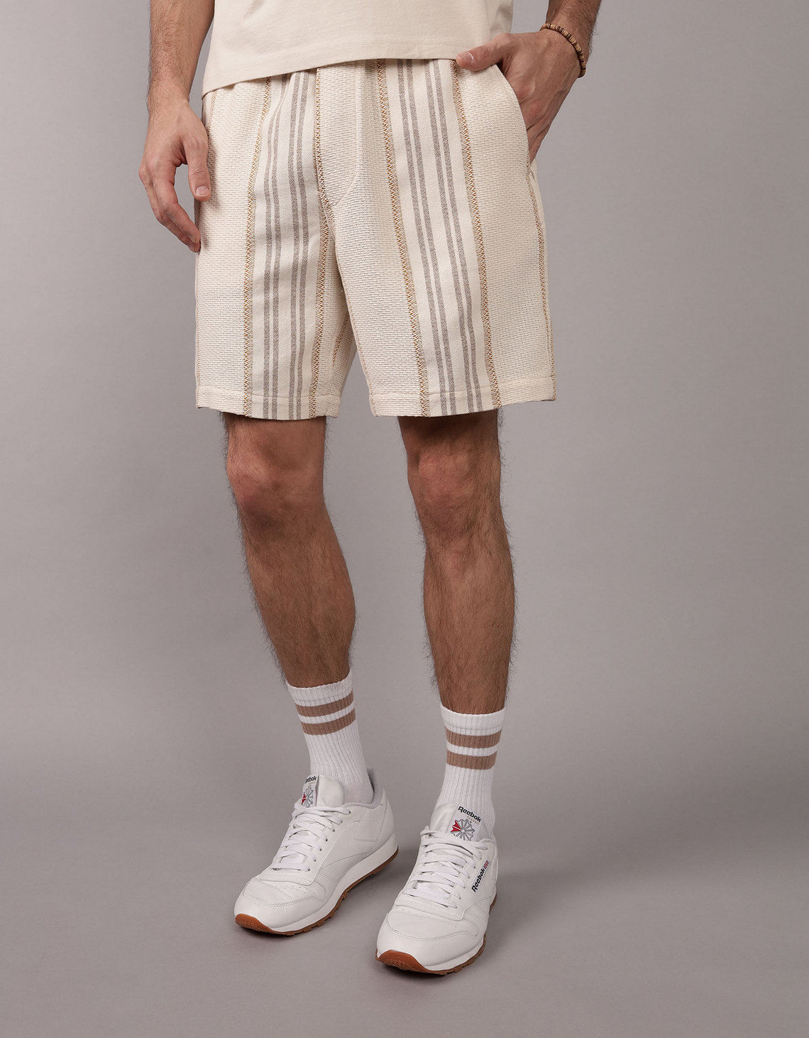 Bermuda Trekker en Lino con rayas de 8 para Hombre