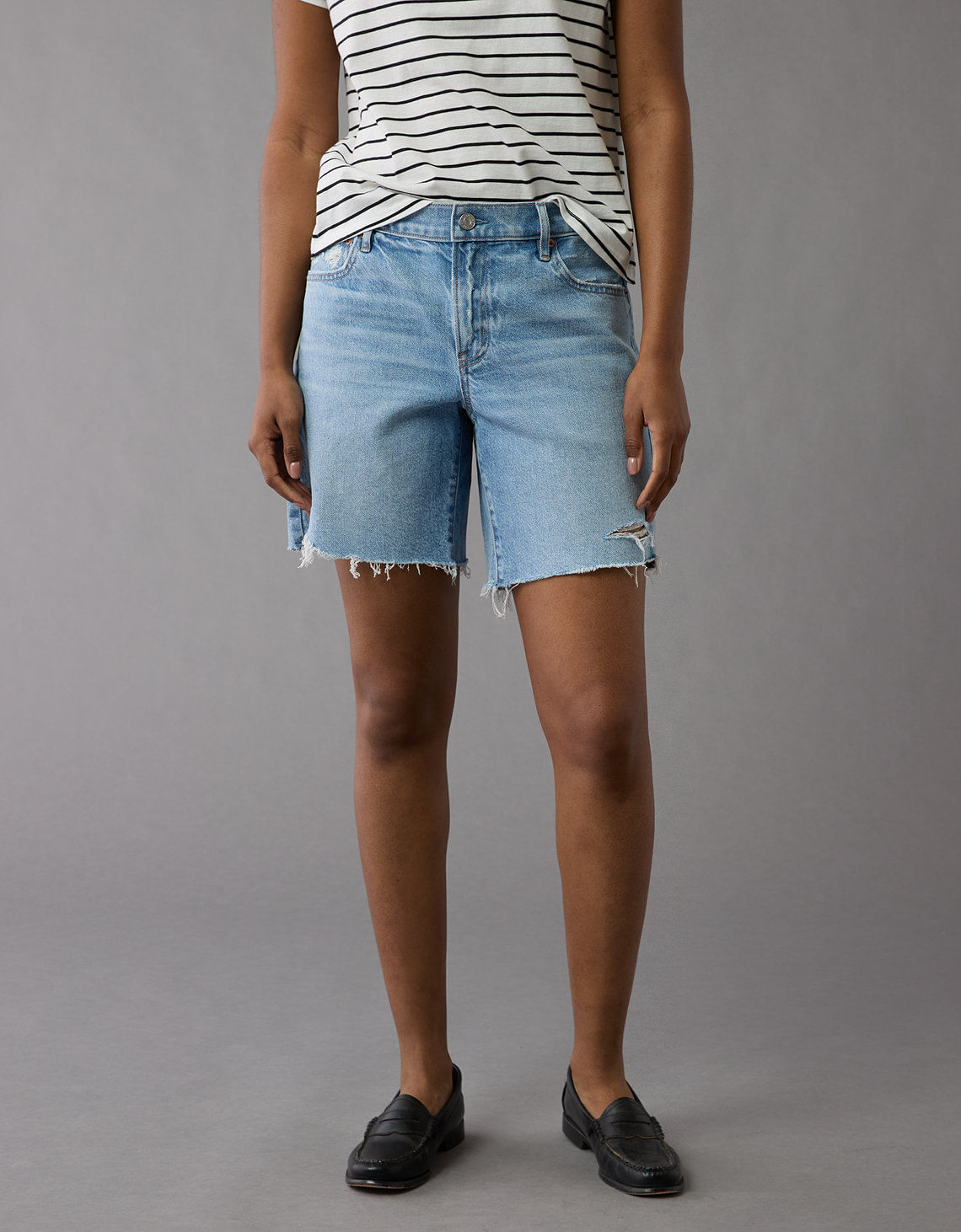 Short Strigid en Denim de 8 para Mujer