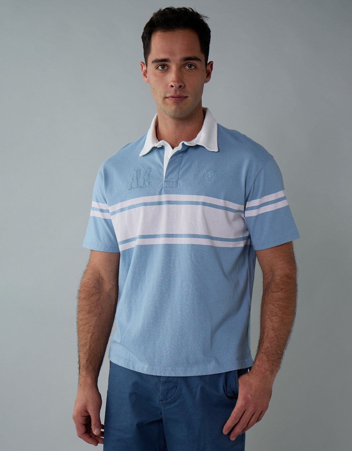 Camiseta Polo a Rayas Ae Flex Pique