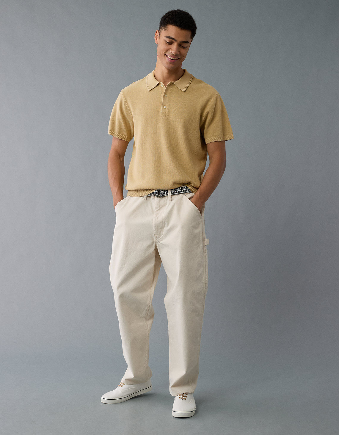 Polo de suéter lavado de fin de semana Ae