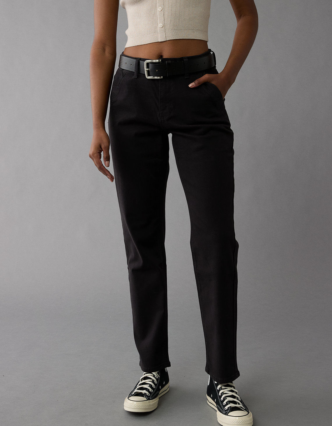 Pantalón Straight de Tiro Alto para Mujer