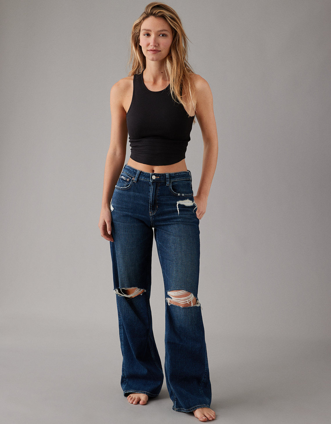 Camiseta AE acanalada en felpa