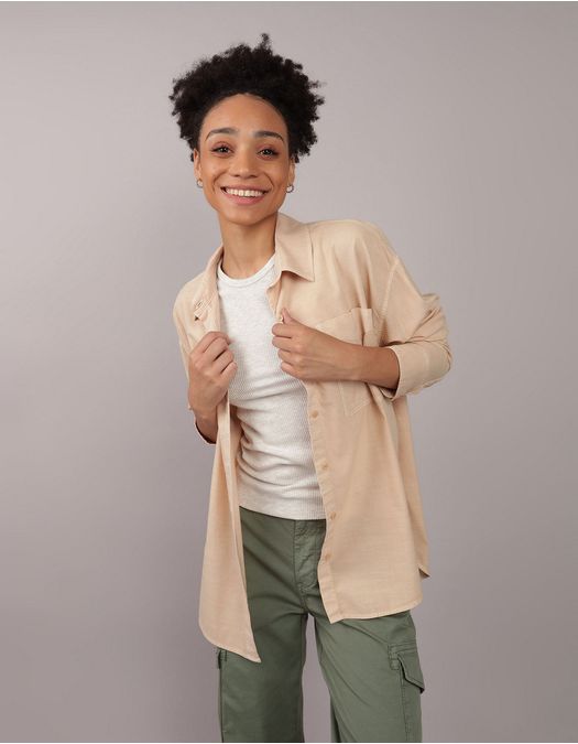 Camisa AE con botones manga larga de Mujer