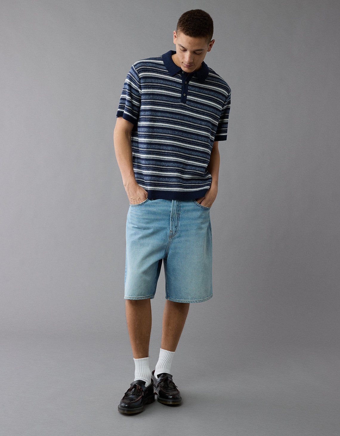 Suéter Polo de Rayas de Fin de Semana Ae