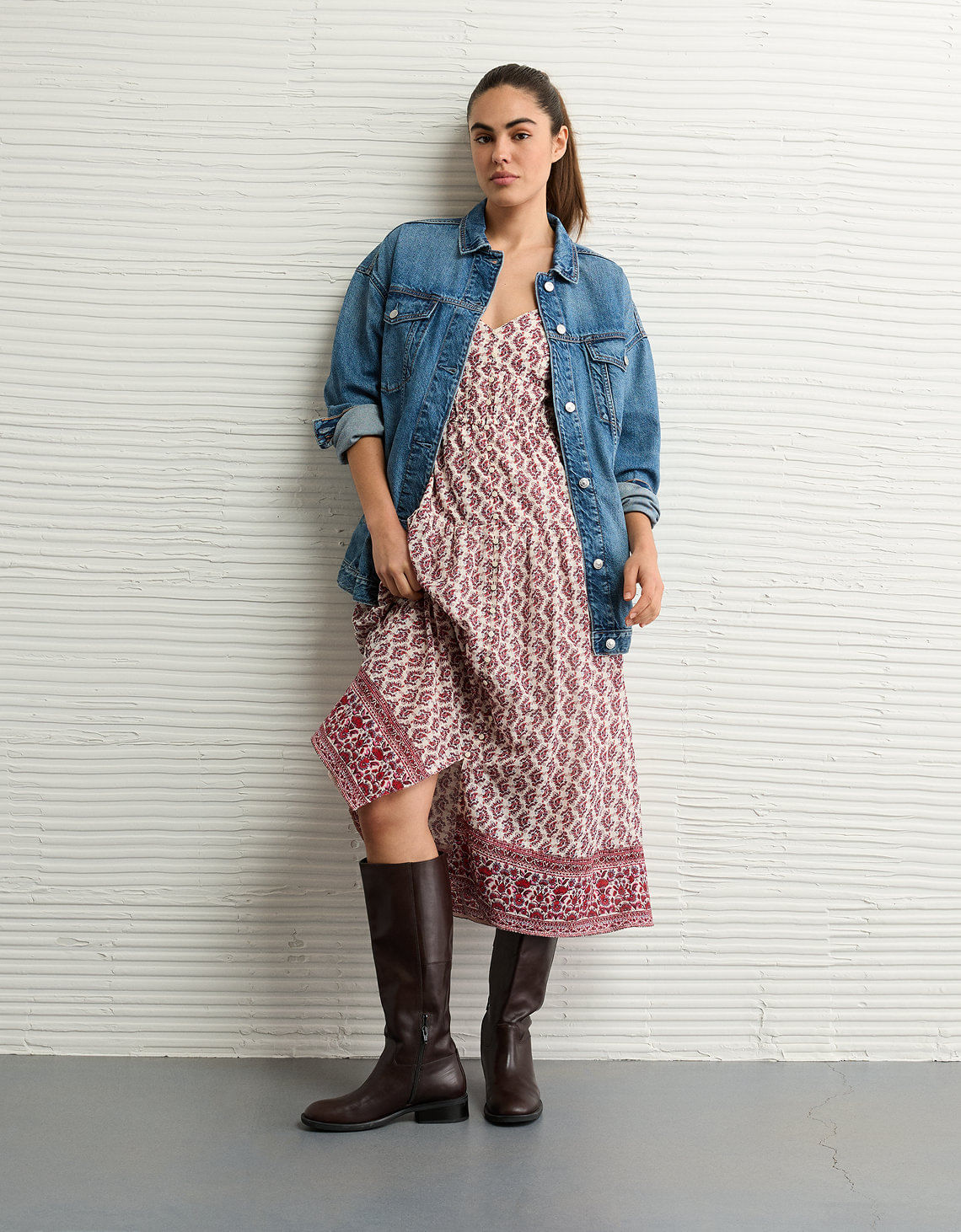 Vestido Midi con Escote V Ae